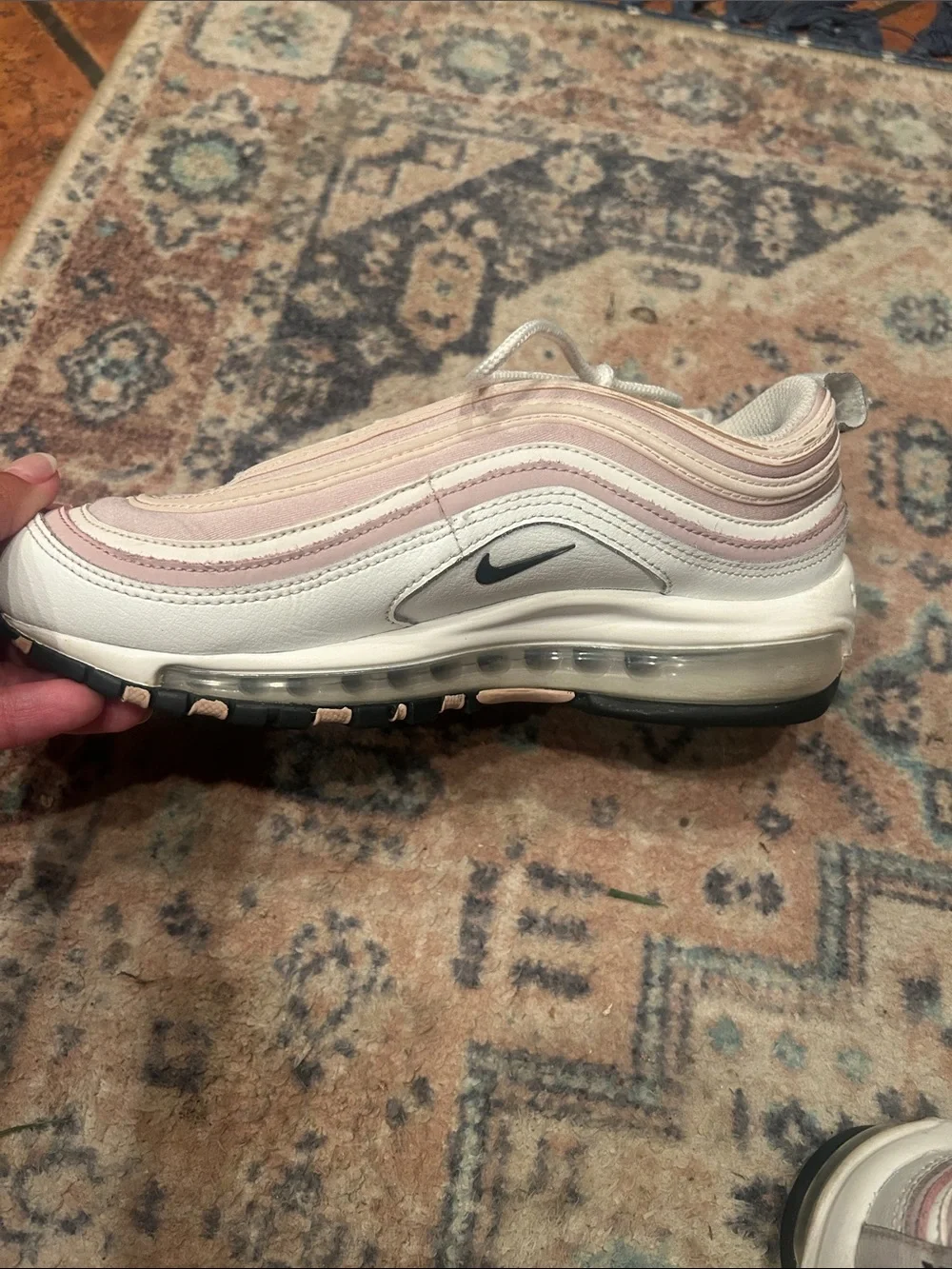 Nike Women’s Air Max 97 Sneakers - White, Light Pink & Beige